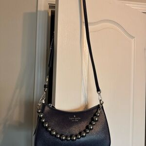 Kate Spade Black Crossbody Bag with Pearl Detail